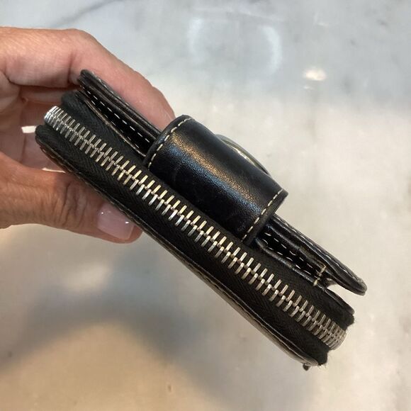 Dooney & Bourke Black Pebbled Leather Bifold Wallet - Picture 8 of 14